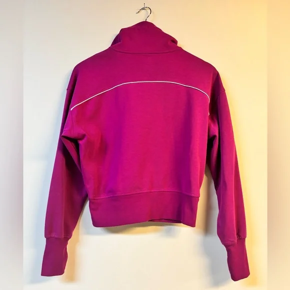Old Navy Active Dynamic Fleece Fuchsia Pink Pullover Half-Zip Hoodie Small - Picture 5 of 7